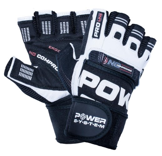 POWER SYSTEM-GLOVES NO COMPROMISE-WHITE/BLACK-L