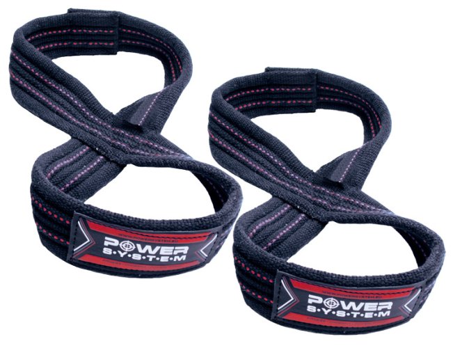 POWER SYSTEM-LIFTING STRAPS FIGURE 8-BLACK/RED-L/XL